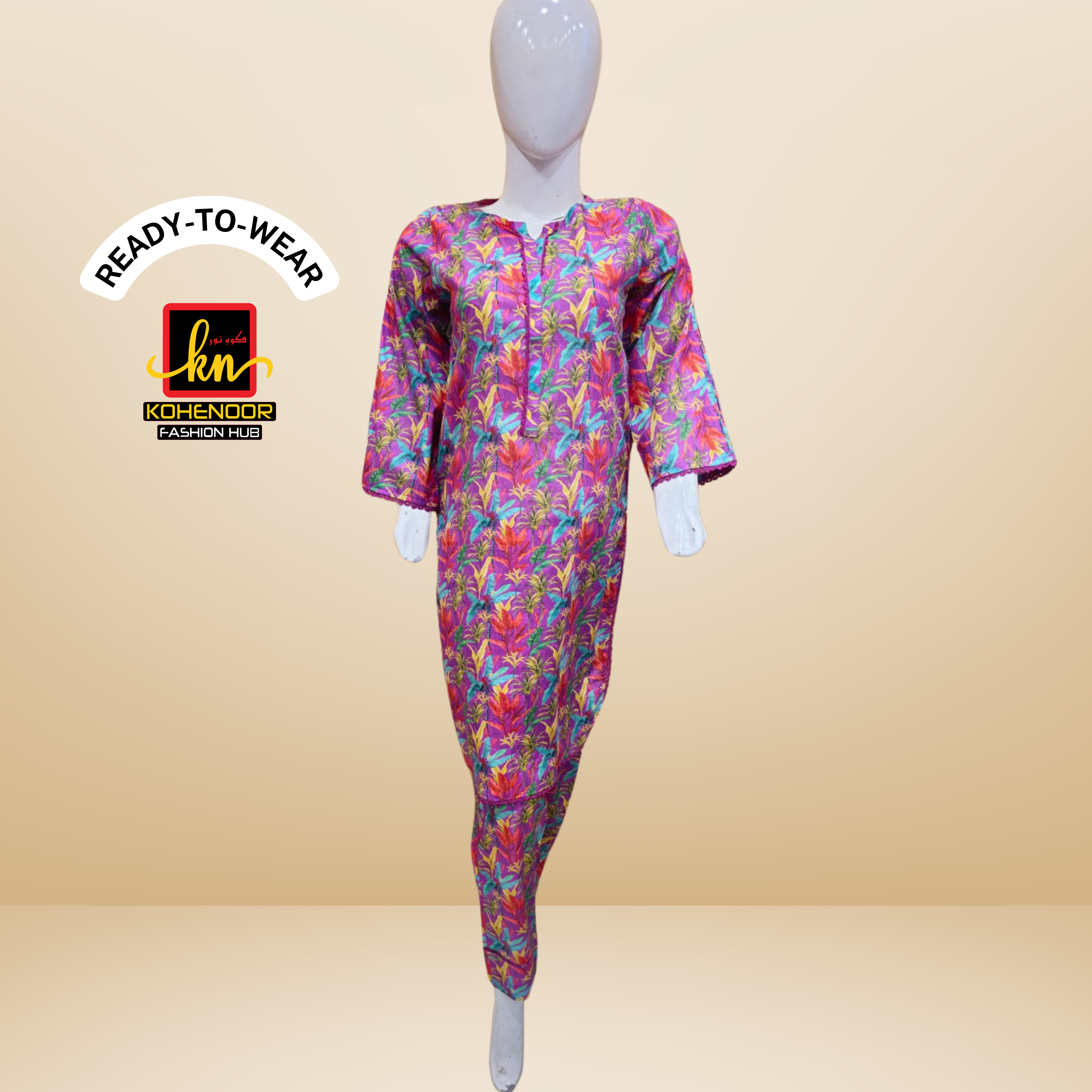 Digital Print Suit Stitched (2 PC)