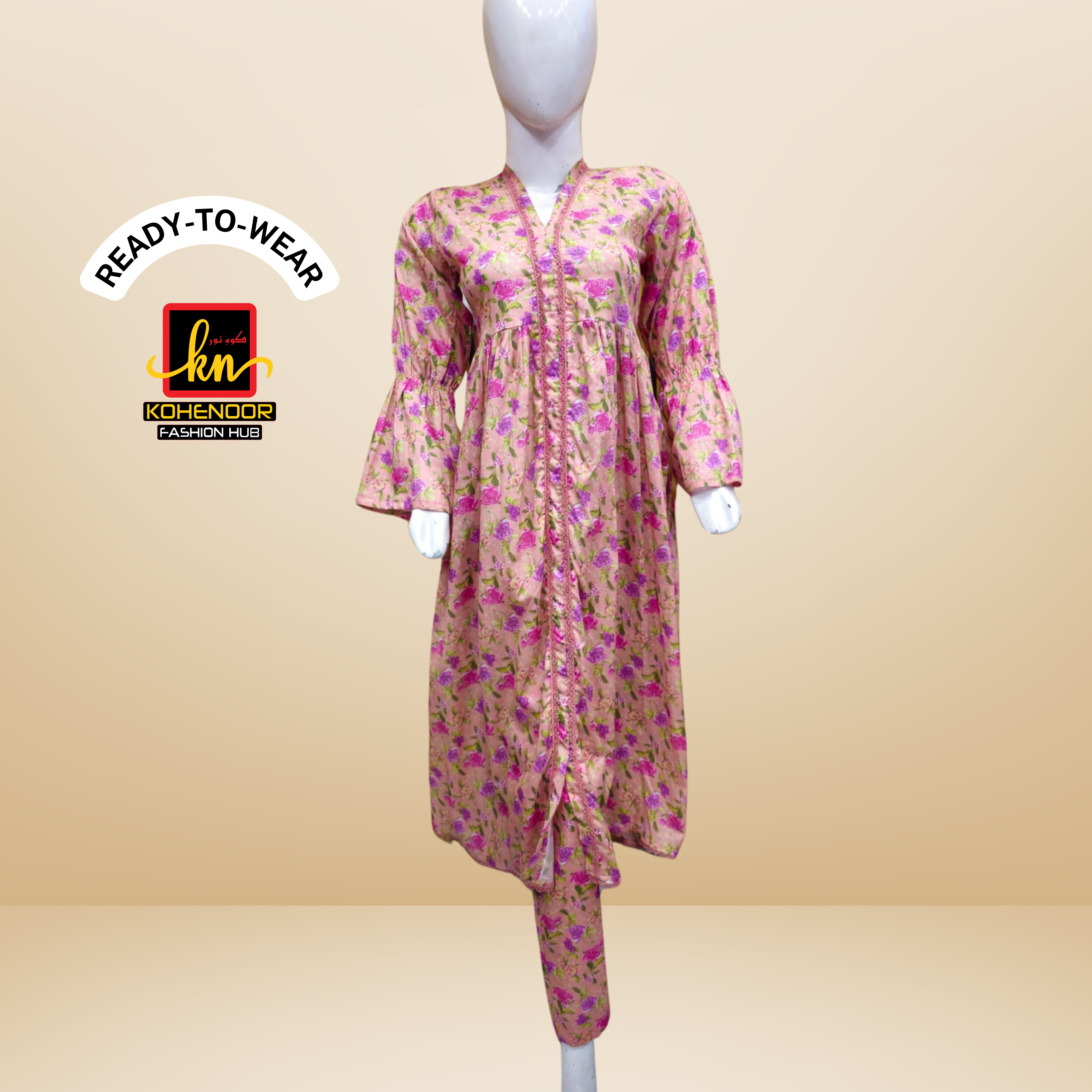 Digital print Lawn Frock Stitched (2 PC)