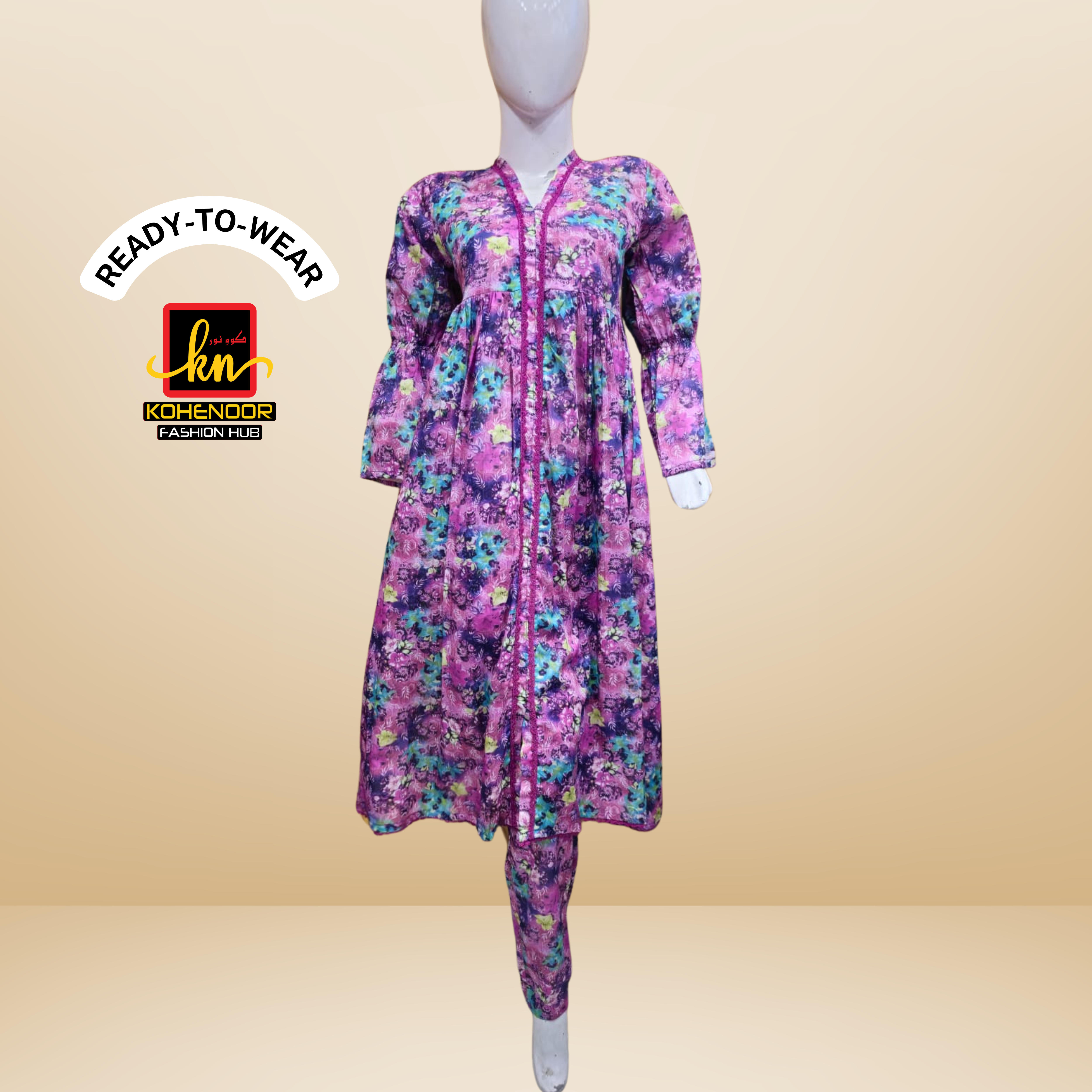 Digital Print Lawn Frock Stitched (2PC)