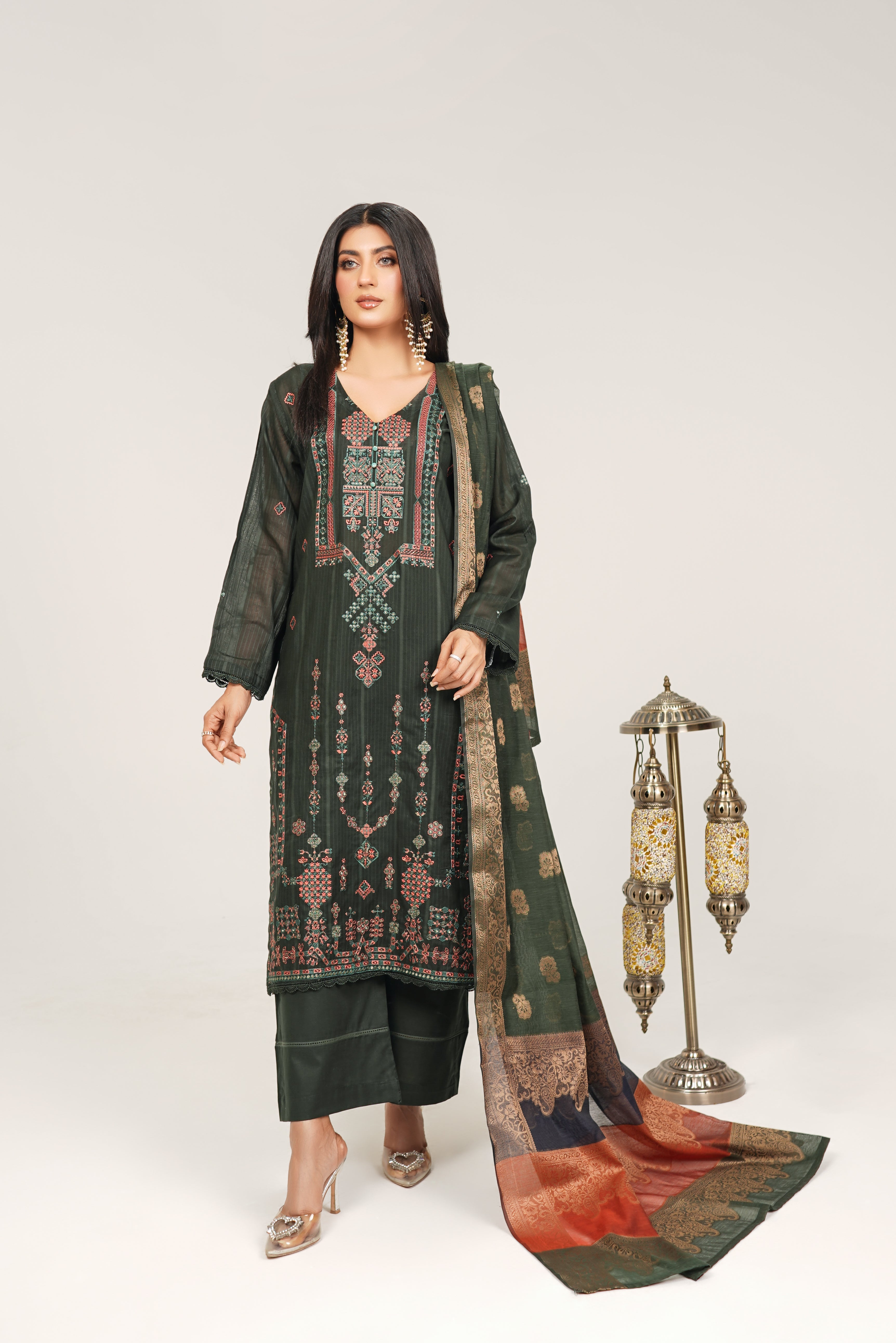 Embroidered Lawn Suit Stitched (3PC)