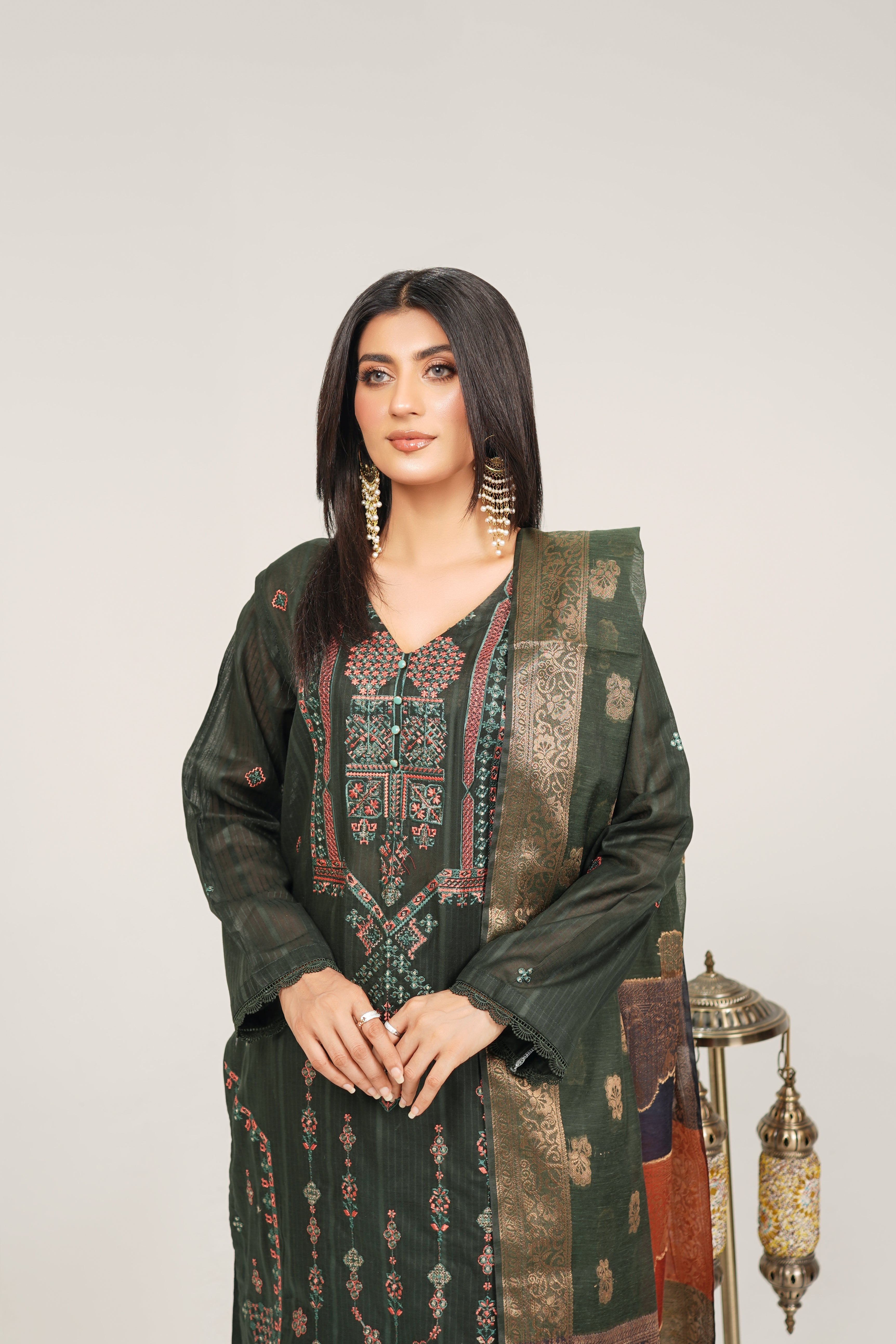 Embroidered Lawn Suit Stitched (3PC)