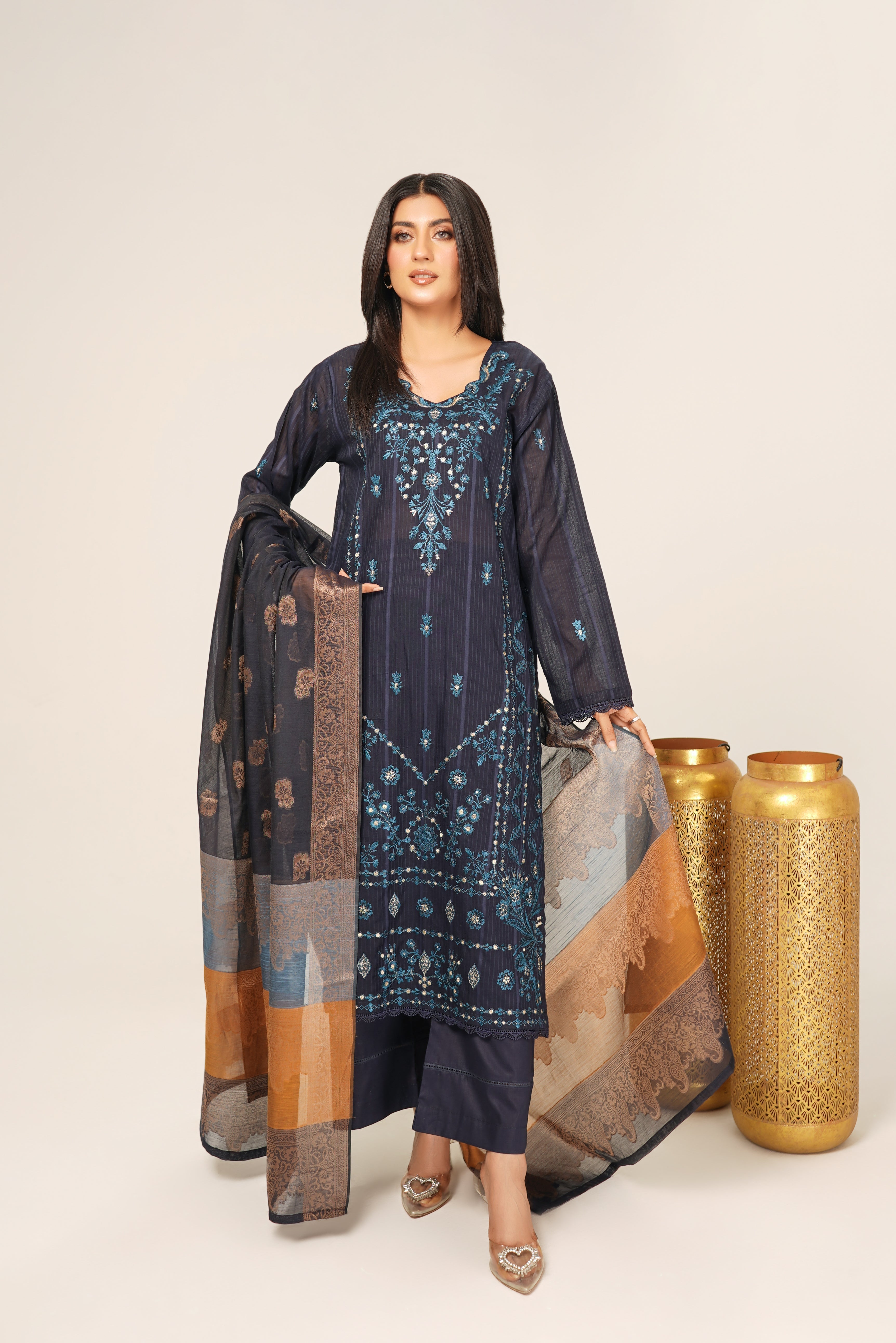 Embroidered Lawn Suit Stitched (3PC)