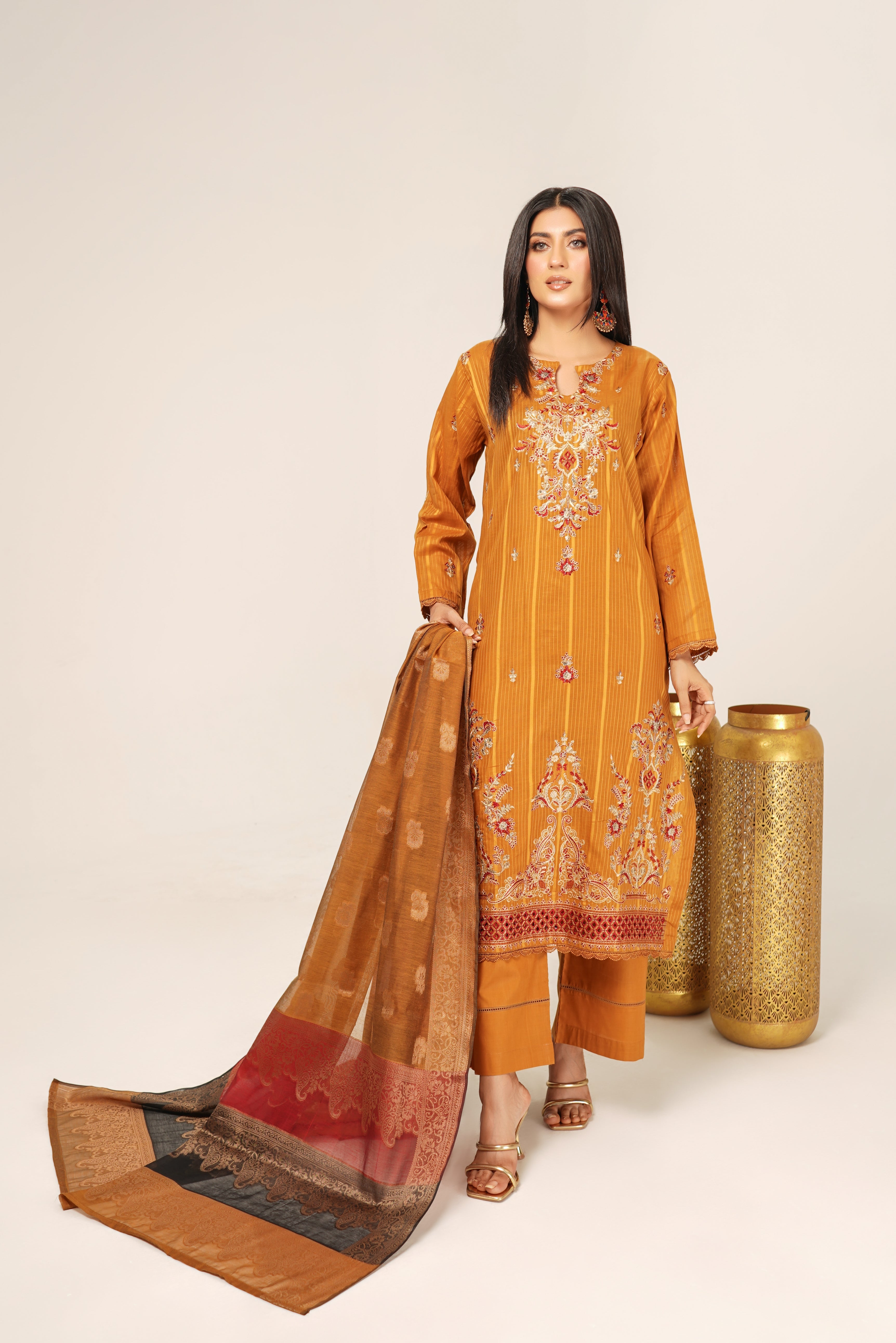Embroidered Lawn Suit Stitched (3PC)