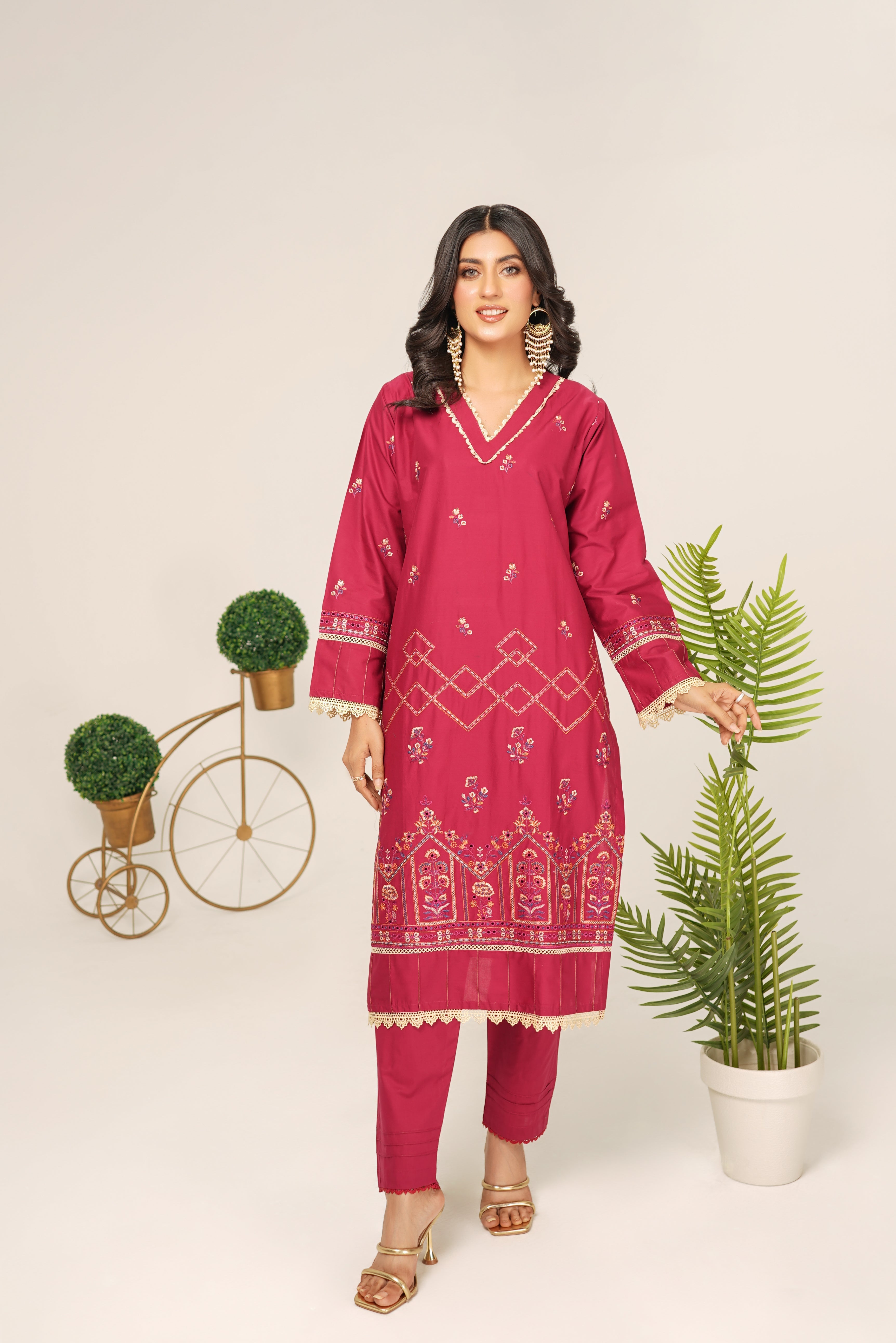 Embroidered Lawn Suit  Stitched (2PC)