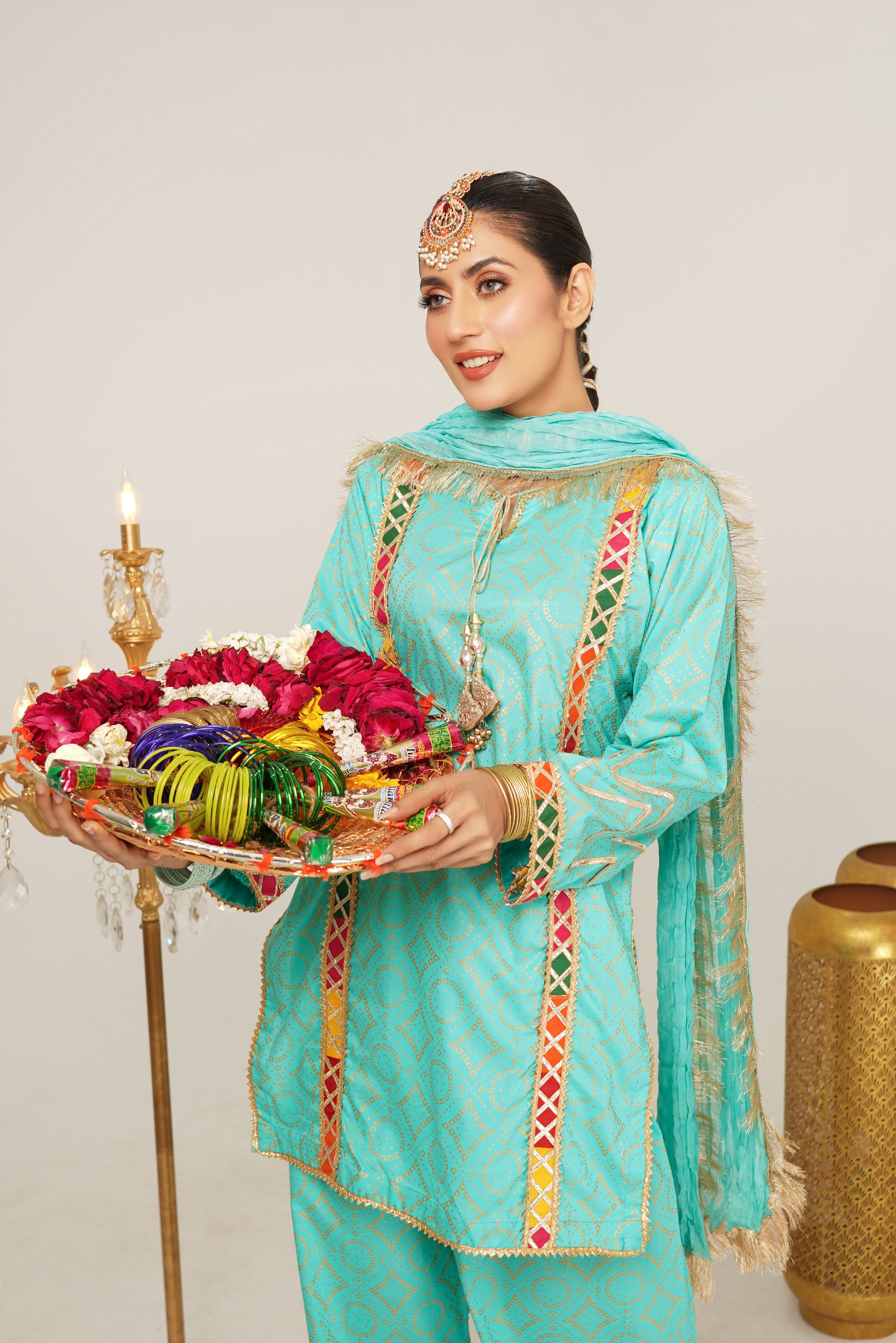 Block Print Flapper Suit Stitched (3PC)