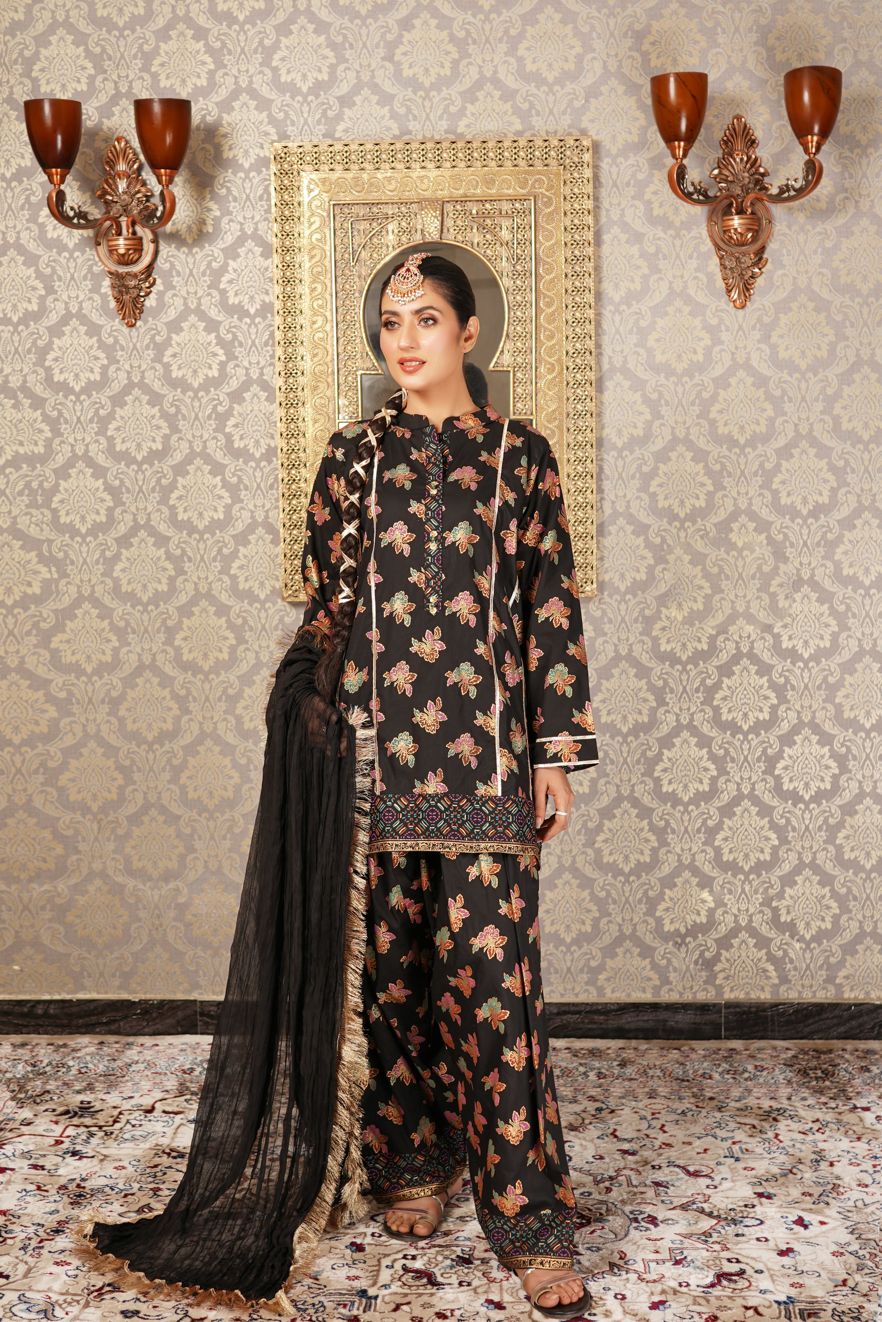 Ready-made Block Print Farshi Shalwar Suit 3PC
