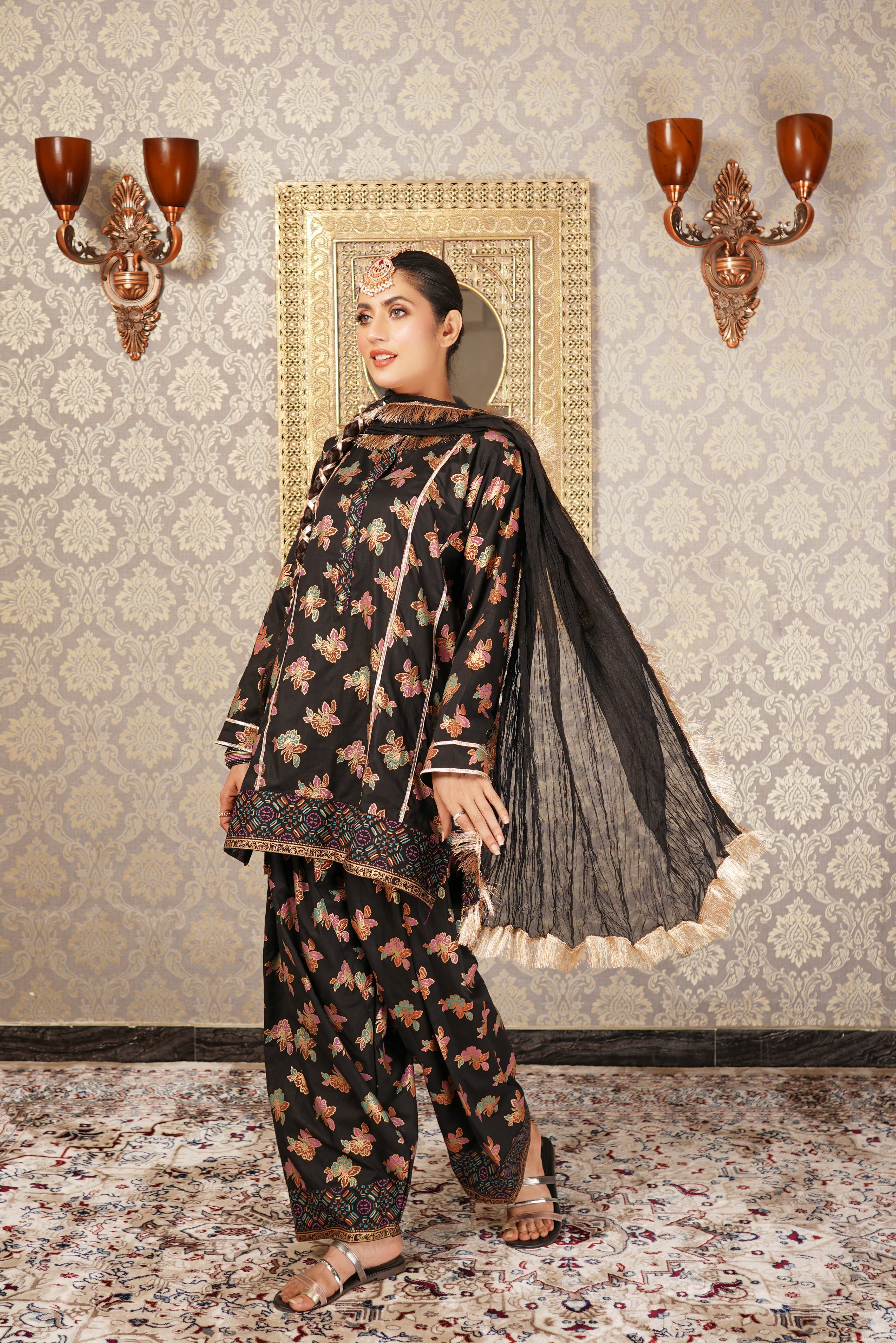 Ready-made Block Print Farshi Shalwar Suit 3PC