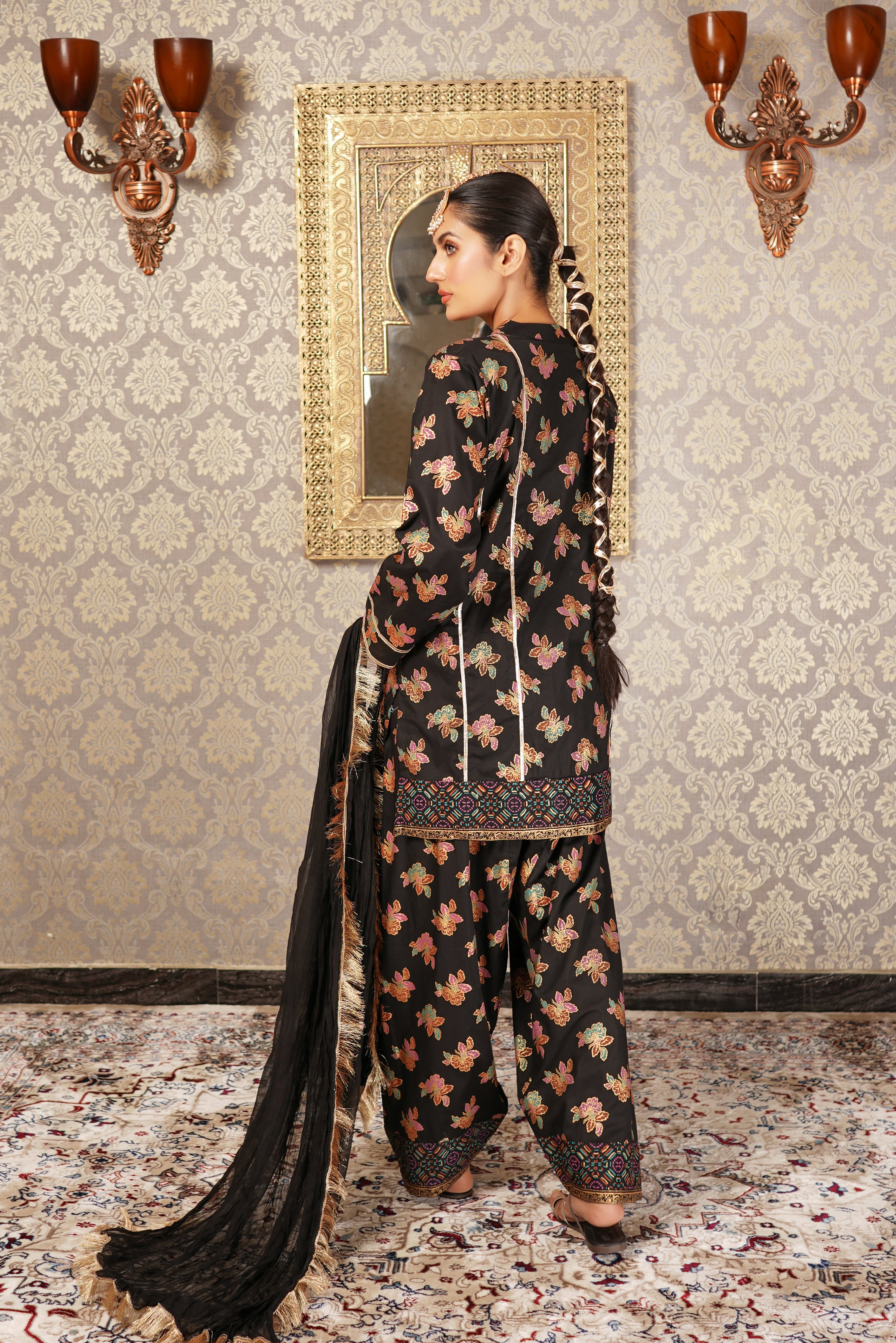 Ready-made Block Print Farshi Shalwar Suit 3PC