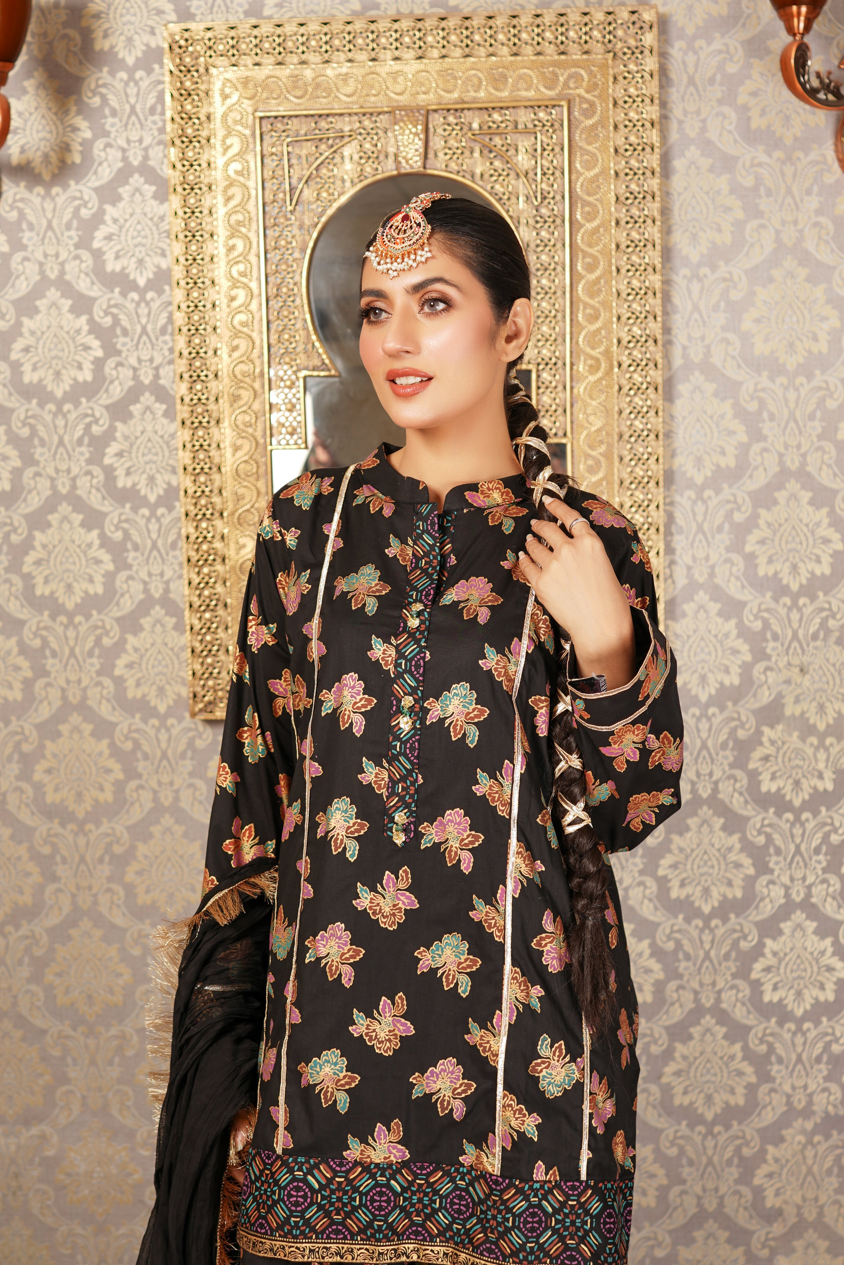 Ready-made Block Print Farshi Shalwar Suit 3PC
