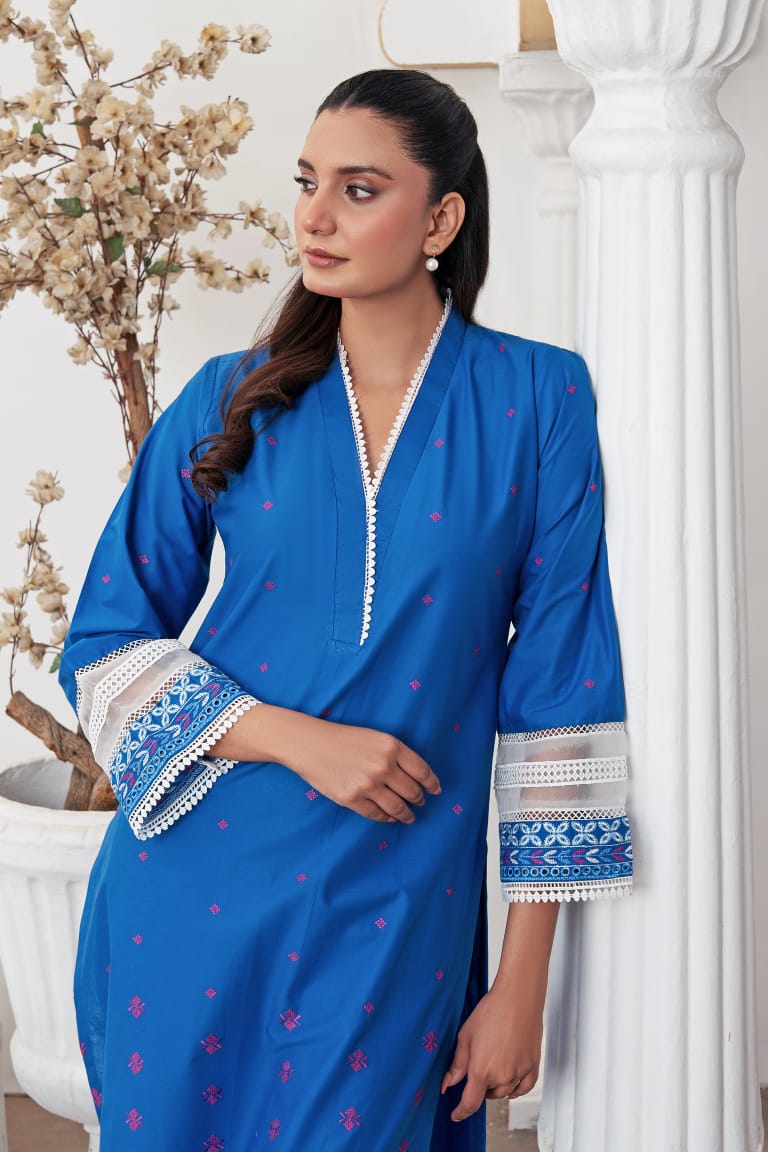 Stitched Embroidered - Lawn Suit (2PC)