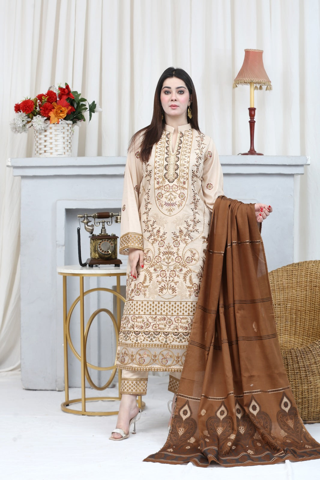 Embroidered Lawn Suit Stitched (3PC)