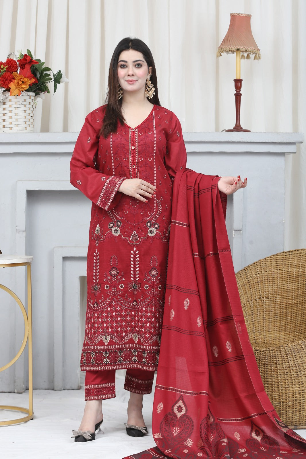 Embroidered Lawn Suit Stitched (3PC)
