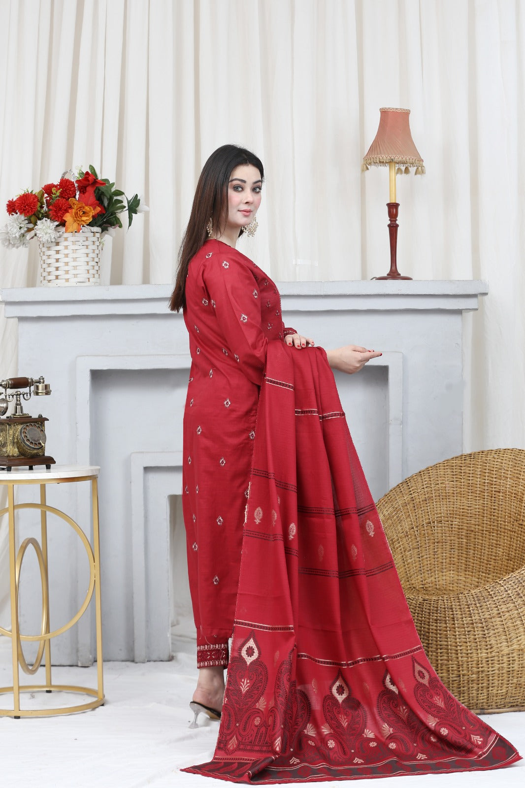 Embroidered Lawn Suit Stitched (3PC)