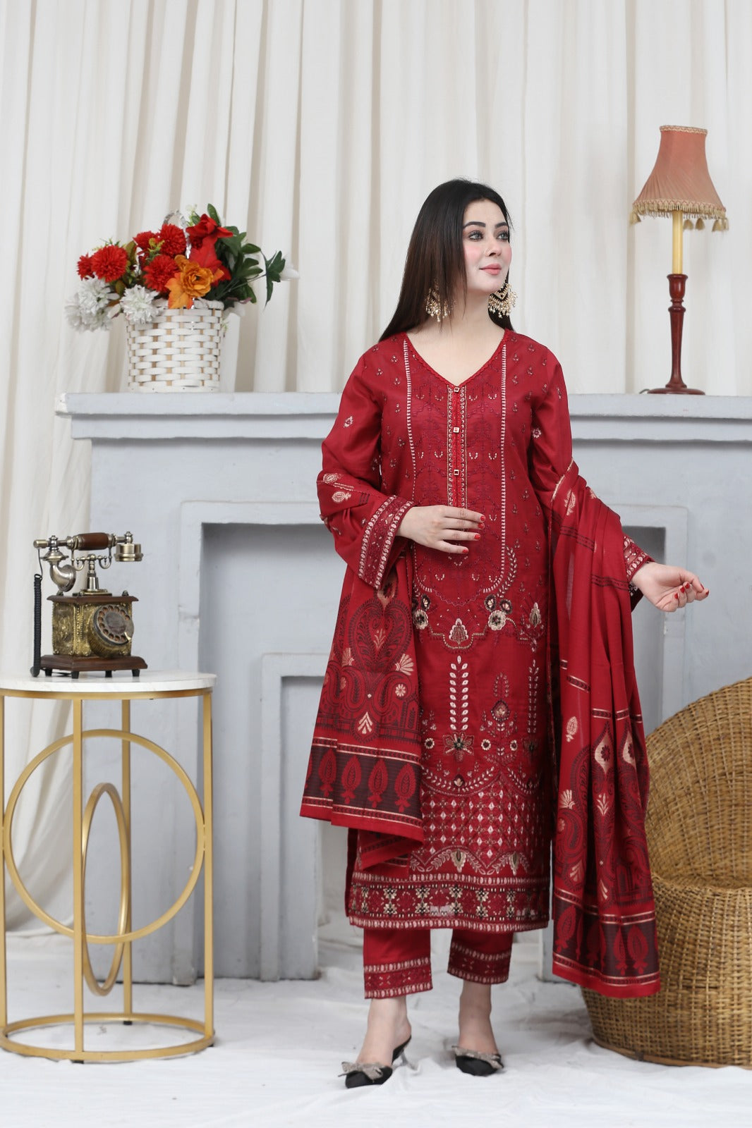 Embroidered Lawn Suit Stitched (3PC)