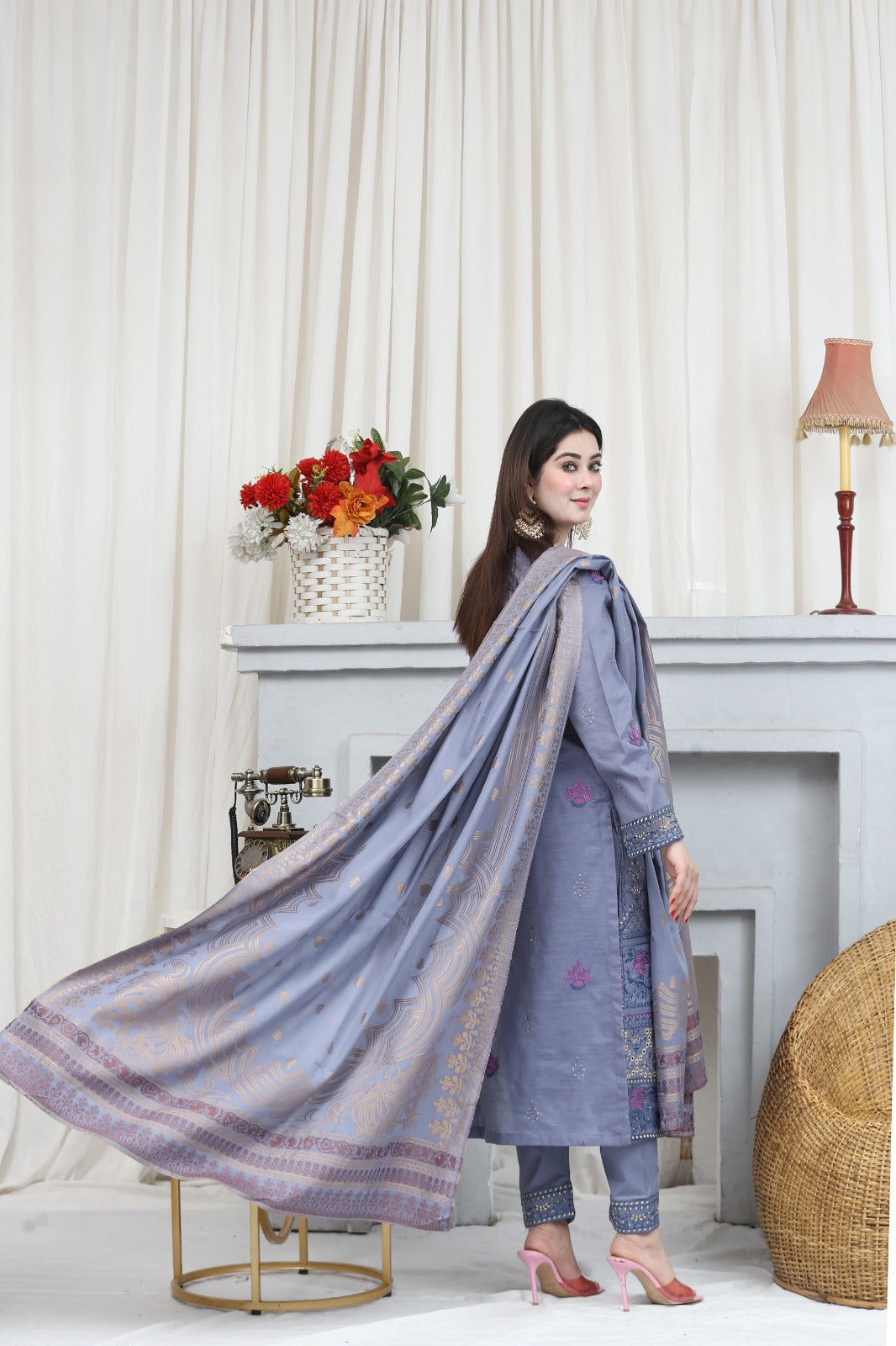 Embroidered Lawn Suit Stitched (3PC)