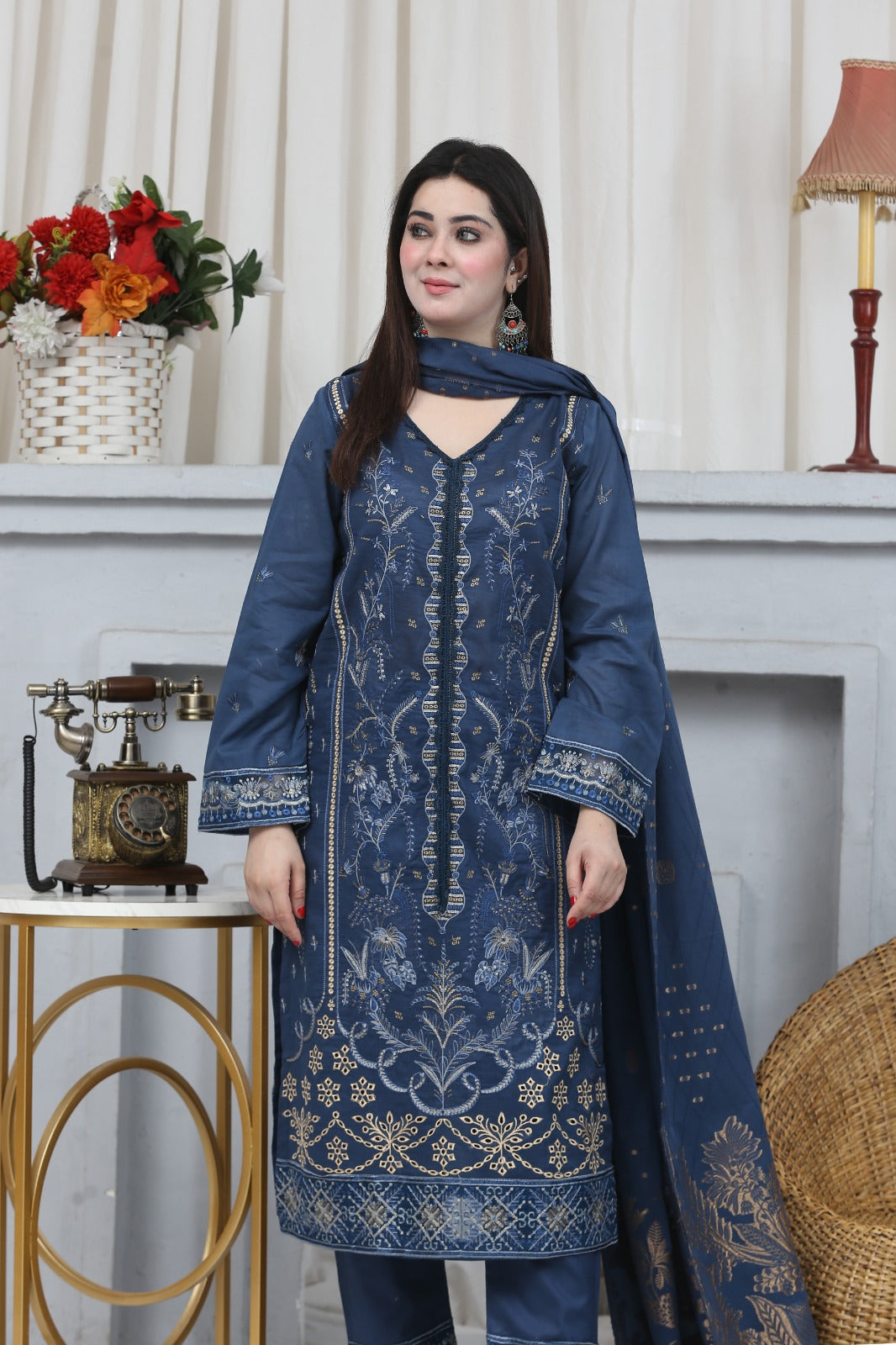 Embroidered Lawn Suit Stitched (3PC)