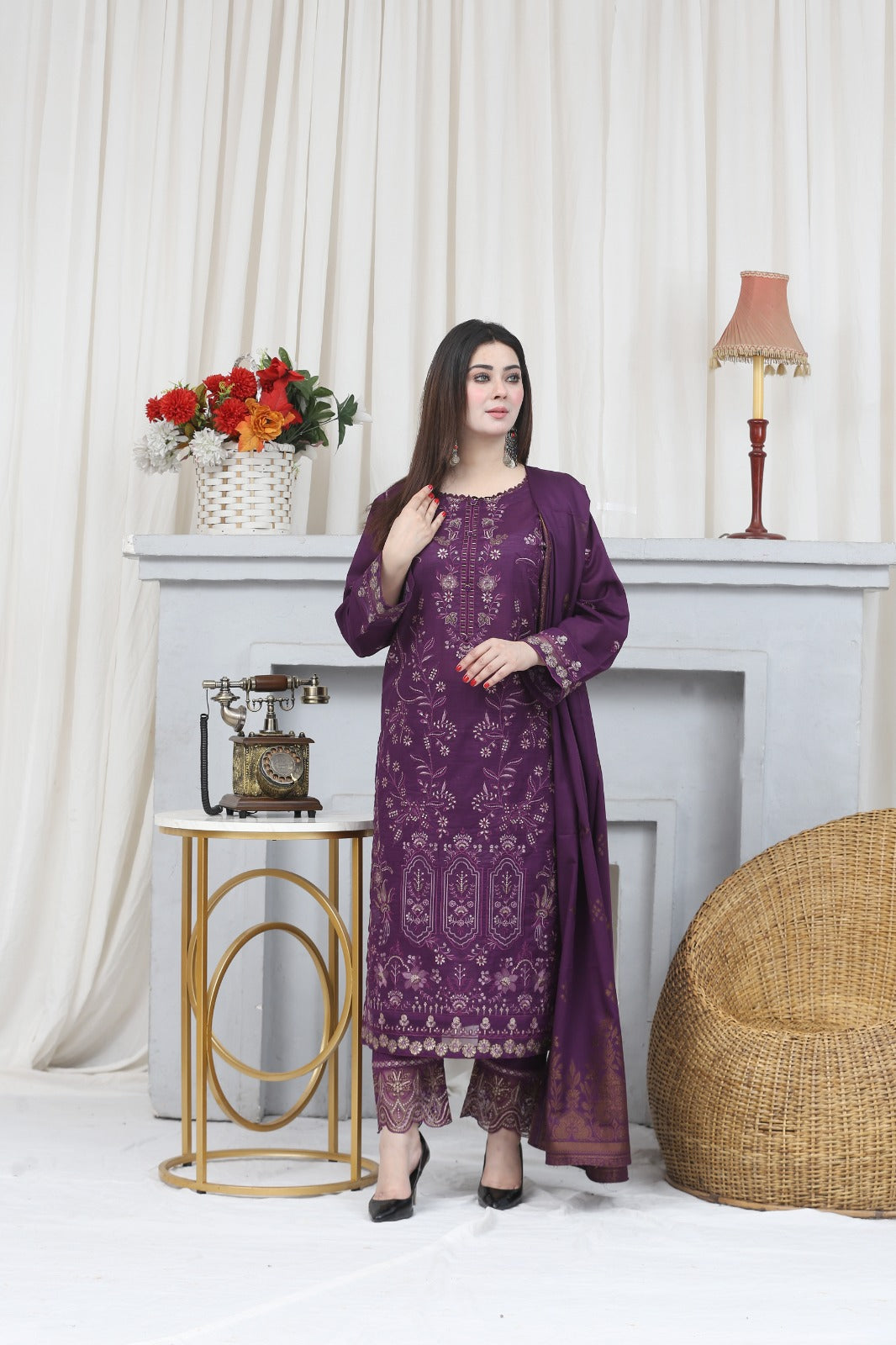 Embroidered Lawn Suit Stitched (3PC)
