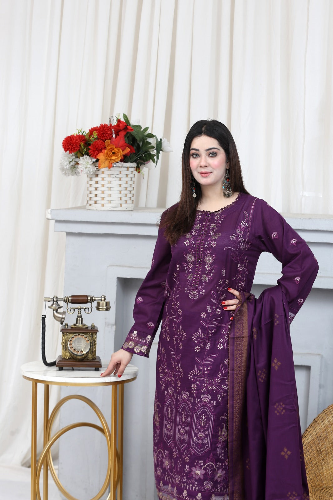Embroidered Lawn Suit Stitched (3PC)