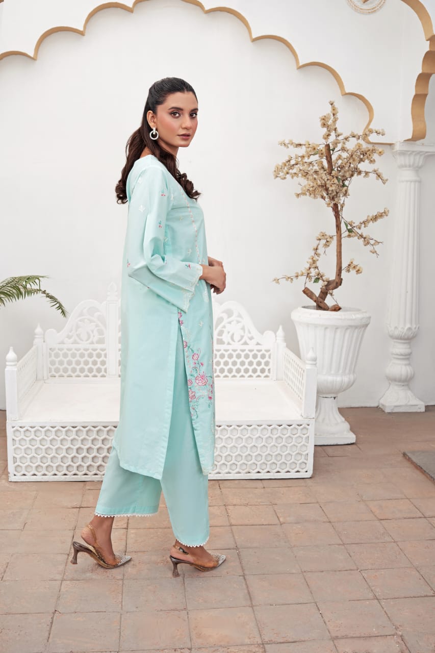 Stitched Embroidered - Lawn Suit (2PC)