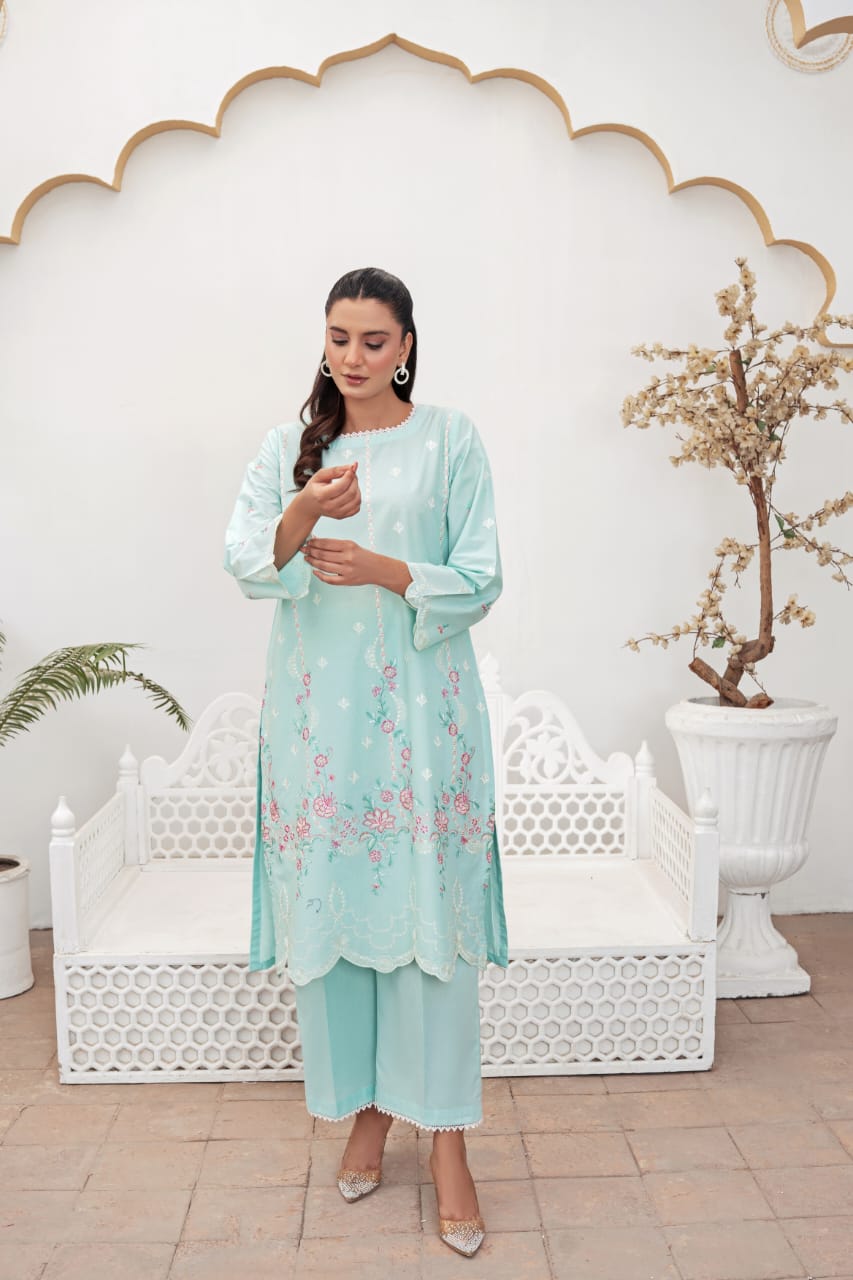 Stitched Embroidered - Lawn Suit (2PC)