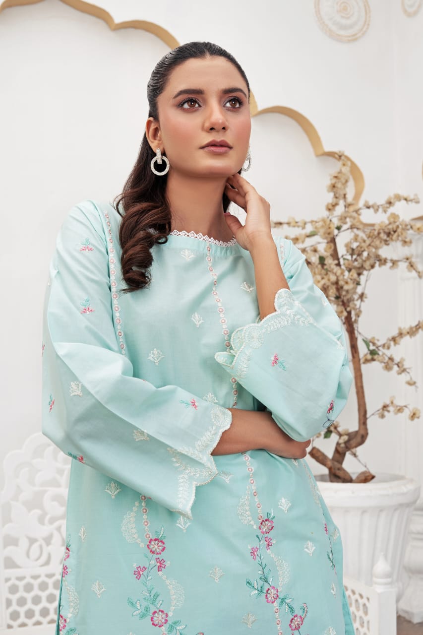 Stitched Embroidered - Lawn Suit (2PC)