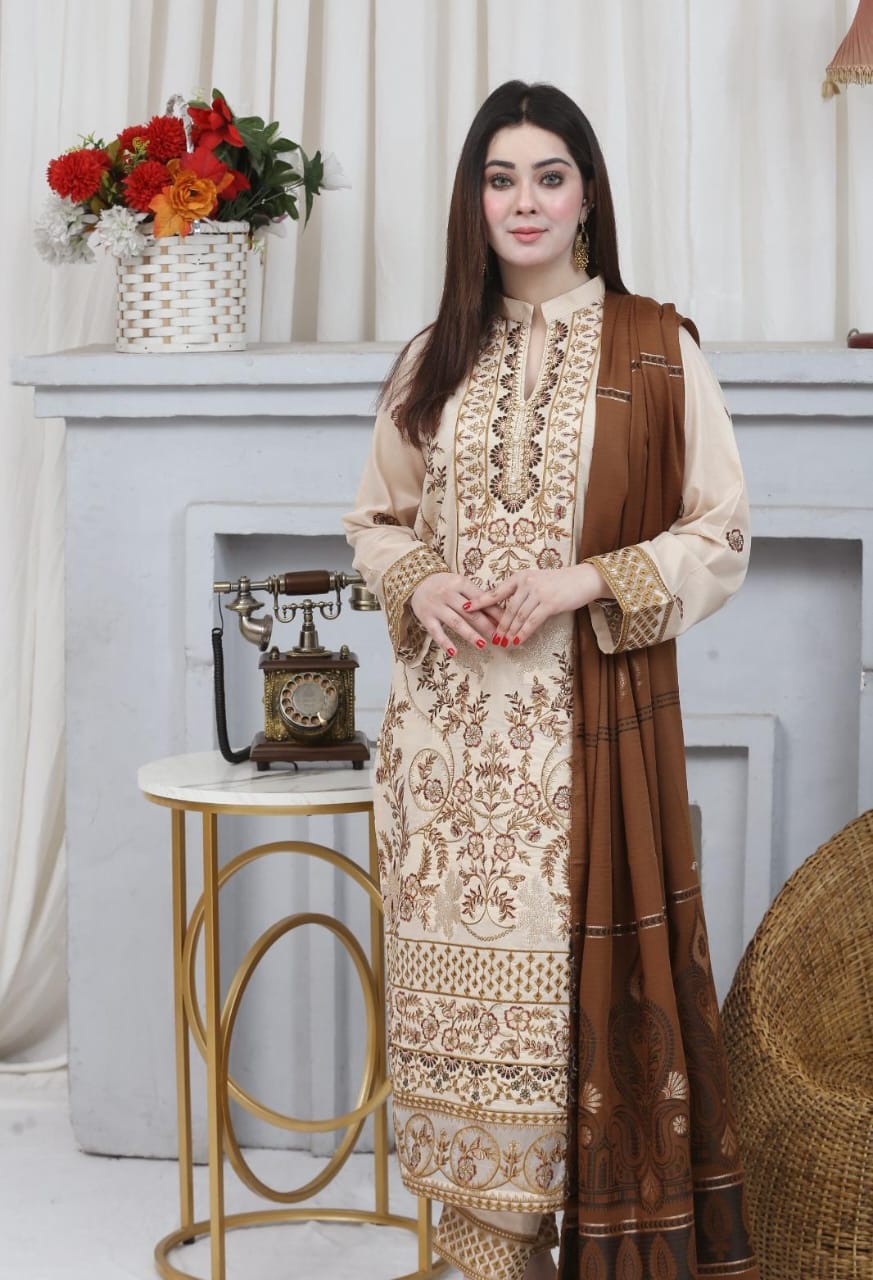 Embroidered Lawn Suit Stitched (3PC)