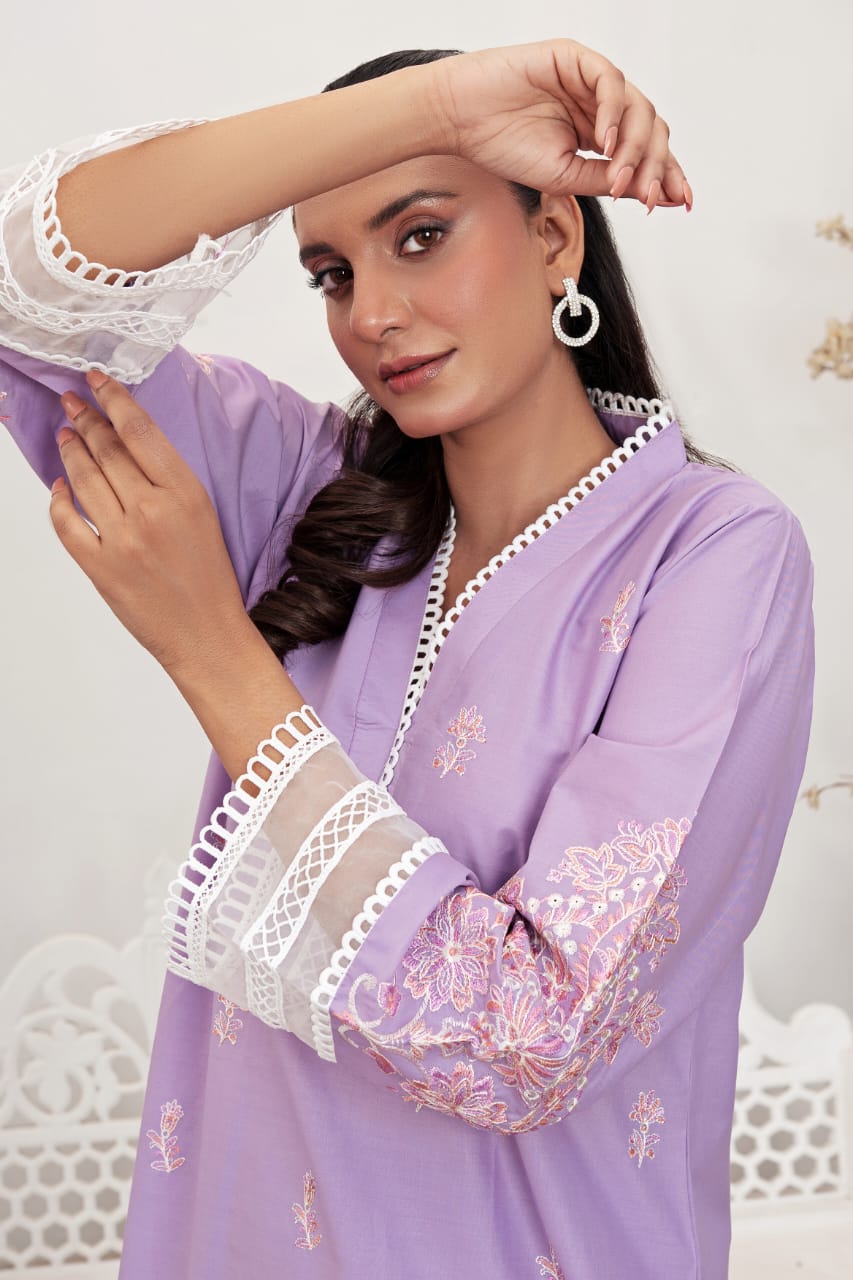 Stitched Embroidered - Lawn Suit (2PC)